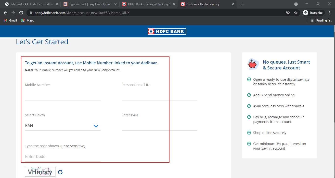 HDFC Bank Me Account Open Kaise Kare Online
